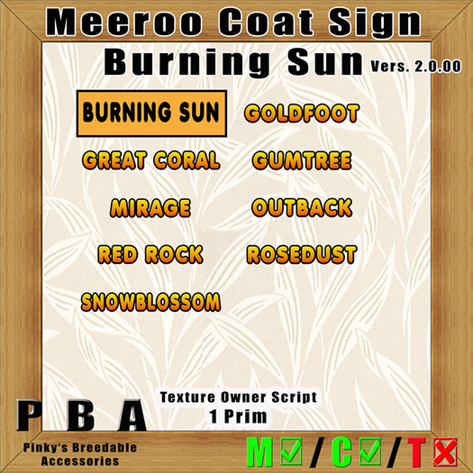 Meeroo Coat Sign Burning Sun Vers 2