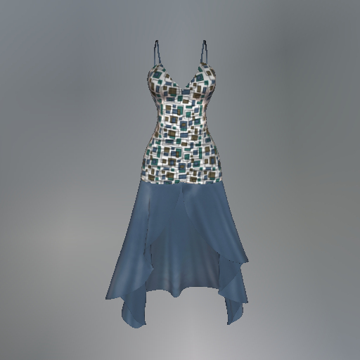 Blue Rectangles Maitreya Dress box