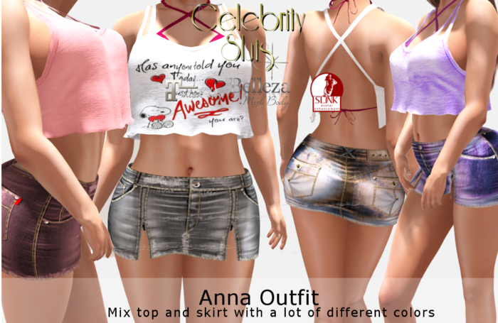 CS: Anna Bikini Shirt and Denim Skirt