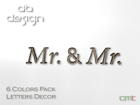 Second Life Marketplace - ::db:: Mr. & Mr. Mesh Letters Decor six ...