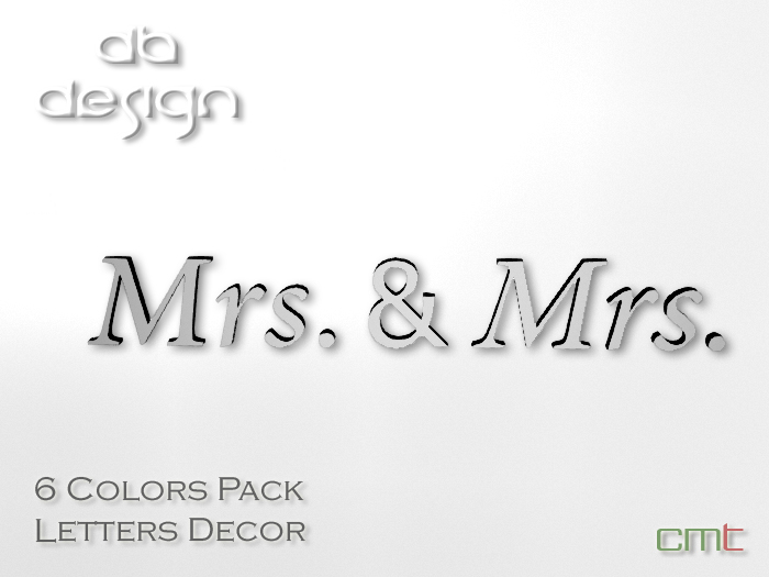 ::db:: Mrs. & Mrs. Mesh Letters Decor six colors pack
