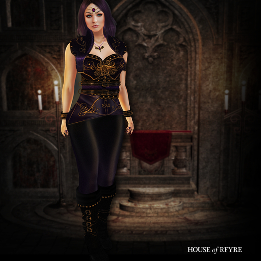 RFYRE AOIFE - DARK PLUM & GOLD BOOTS INCLUDED [B]-r