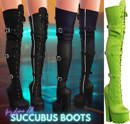 Demon Doll - Succubus Boots Apple Splash