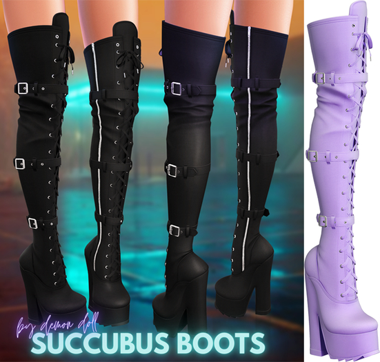 Demon Doll - Succubus Boots Purple