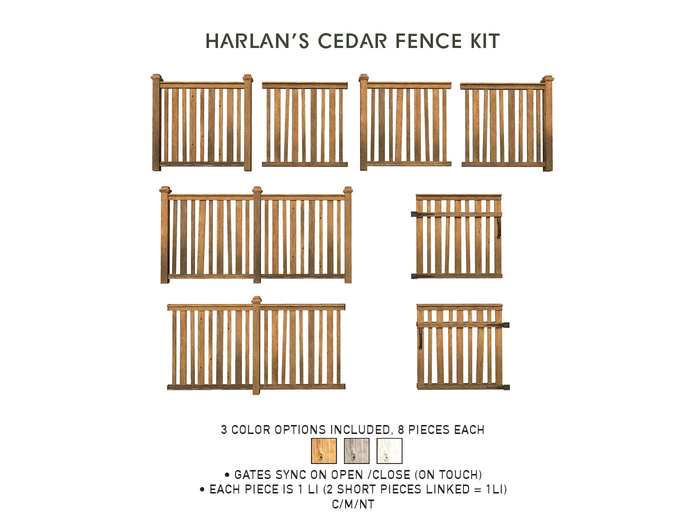 Muniick- Harlan's Cedar Fence Kit (Add Me)