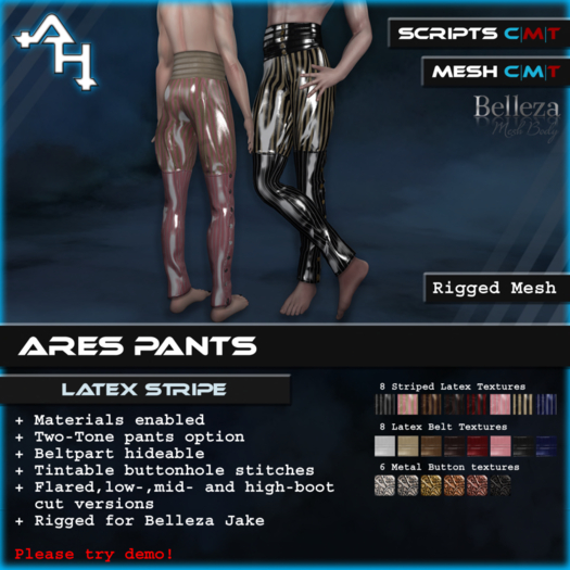 +AH+ Ares Pants Latex Stripe 1.1 (wear and click)