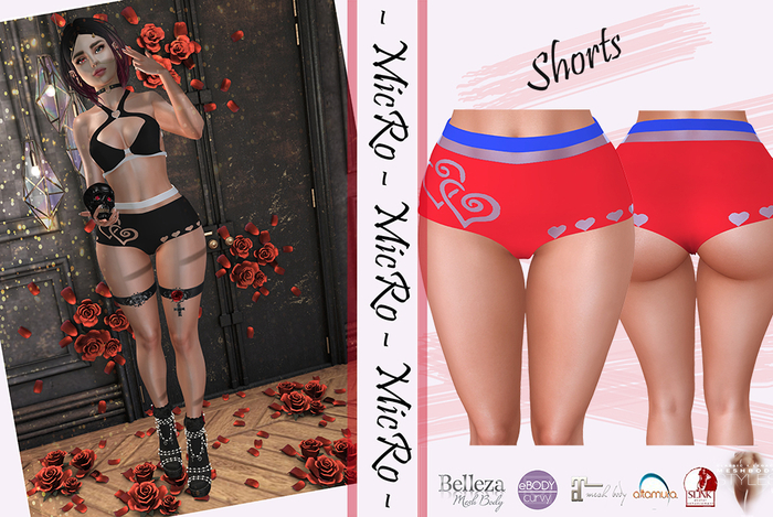 - MicRo - Rose Shorts Red