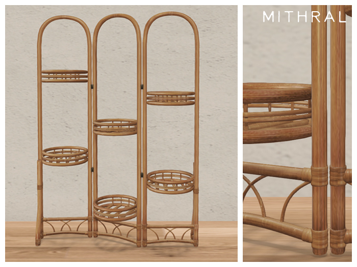 Mithral * Rattan Room Divider (Light Wood)