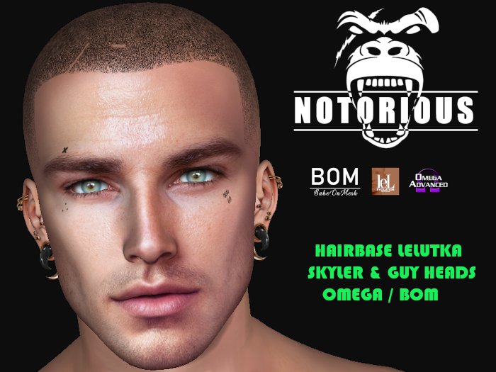 - Notorious - hairbase for lelutka heads bom / omega