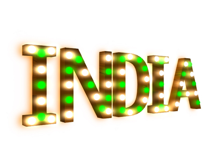 [Px] "INDIA" Illuminated Light Bulbs Sign