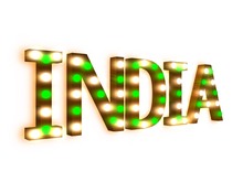 [Px] "INDIA" Illuminated Light Bulbs Sign