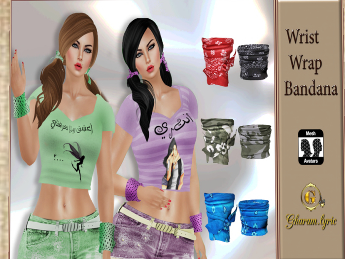 Wrist Wrap Bandana  BLACK