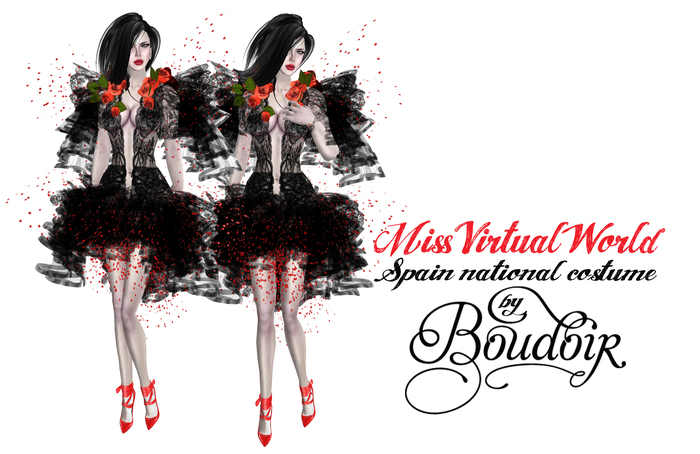 Boudoir Miss virtual world Spain national costume