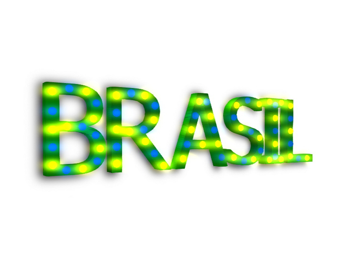 [Px] "BRASIL" Illuminated Light Bulbs Sign