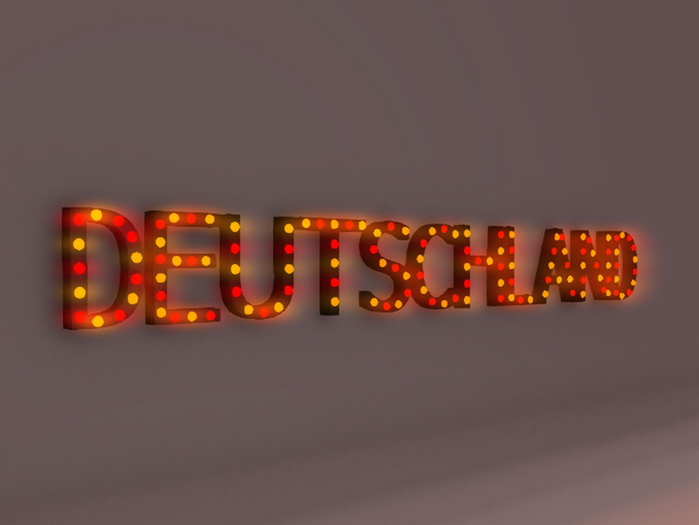 [Px] "DEUTSCHLAND" Illuminated Light Bulbs Sign