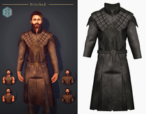 (Stitched) Antario Tunic & Shawl -Gray