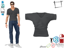 Dae Obj FBX Men's Black V Neck Tshirt Slink Male, Belleza Jake, Signature Gianni