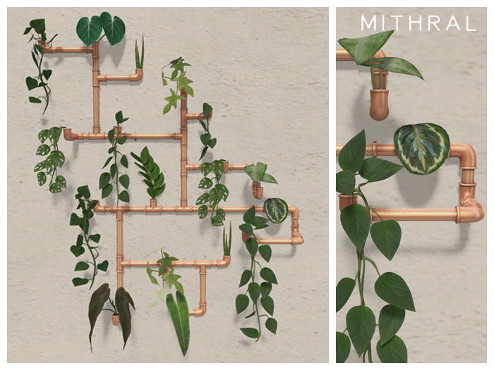 Mithral * Wall Pipe Display (Rose Gold)
