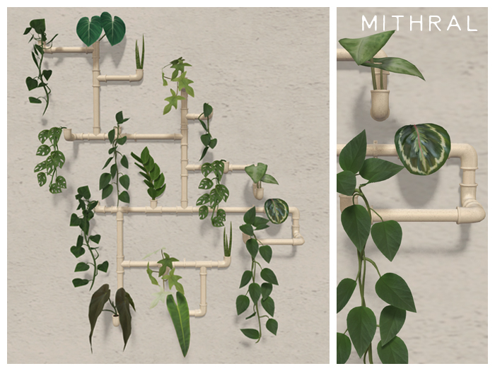 Mithral * Wall Pipe Display (White)