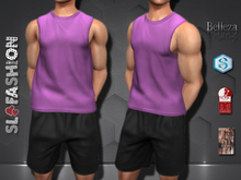 Men's Training Tank Top  & Shorts - PINK/BLACK