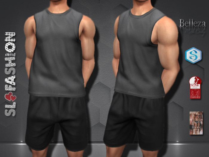 Men's Training Tank Top  & Shorts - BLACK