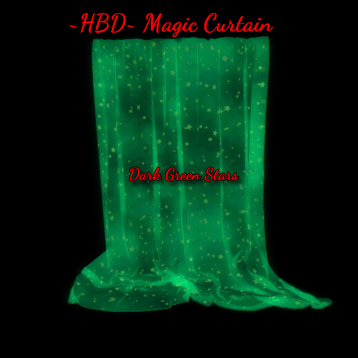 ~HBD~ Magic Curtain Dark Green Stars