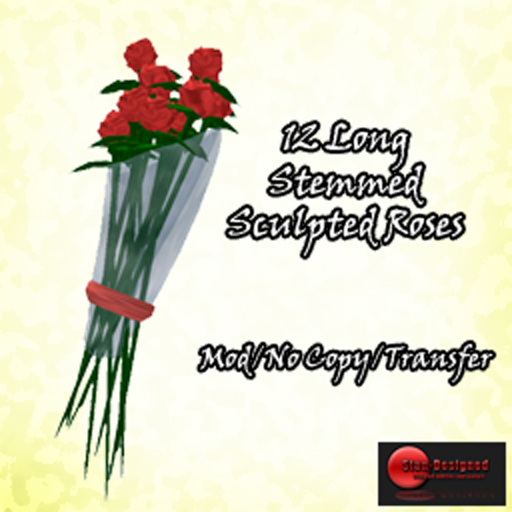 12 Long stemmed sculpted roses
