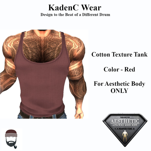 Cotton Tank Top - Red - copy-no transfer-no modify