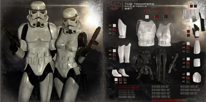 [AD] - RARE - The Troopers - CHESTPLATE - HOURGLASS - White