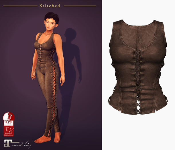 (Stitched) Tyene Top - Brown
