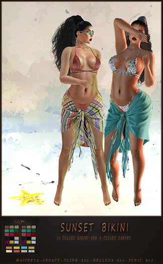 GGVG SUNSET BIKINI & SARONG with HUD