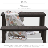 Dahlia - Florence - Table & Bench Set - Arancia - Orange