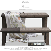 Dahlia - Florence - Table & Bench Full Set