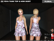 [S] Yeva Tank Top & Mini Skirt Floral