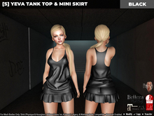 [S] Yeva Tank Top & Mini Skirt Black
