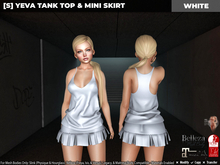 [S] Yeva Tank Top & Mini Skirt White