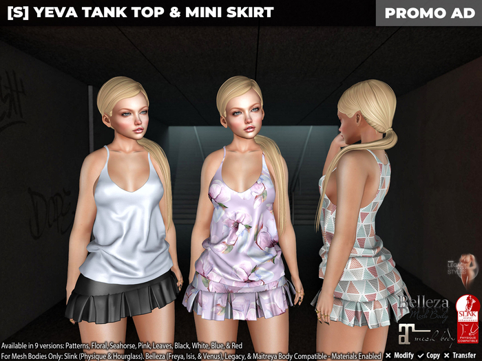 [S] Yeva Tank Top & Mini Skirt Demo
