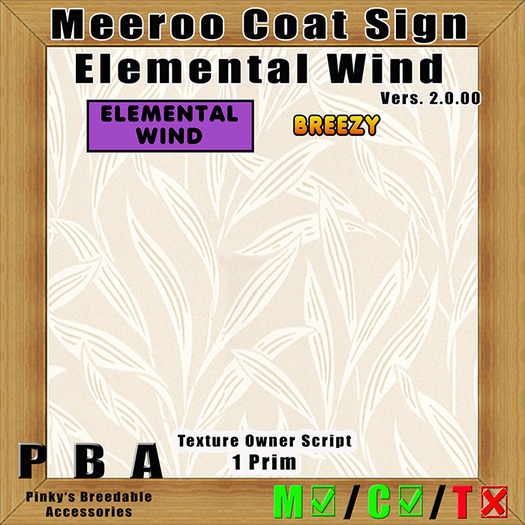 Meeroo Coat Sign Elemental Wind Vers  2
