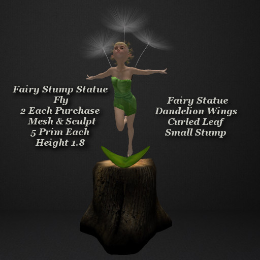Fairy Stump Statue Fly