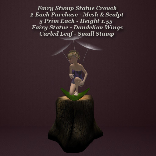 Fairy Stump Statue Crouch