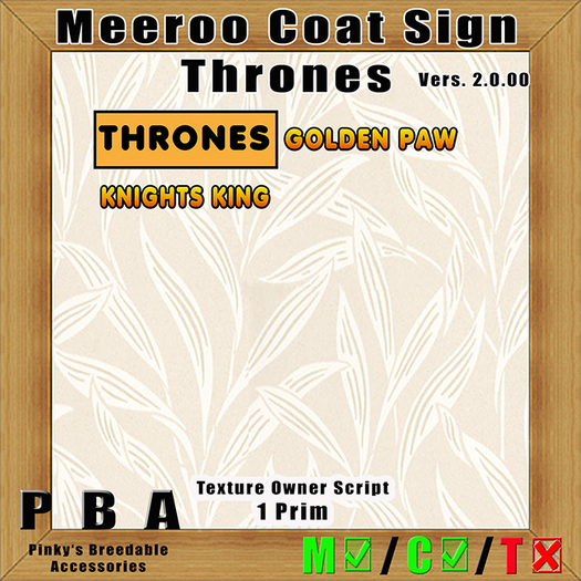 Meeroo Coat Sign Thrones Vers 2