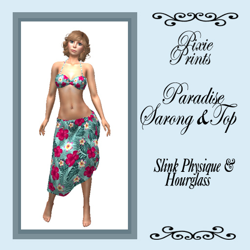Pixie Prints - Paradise Sarong & Top in Pink - Slink