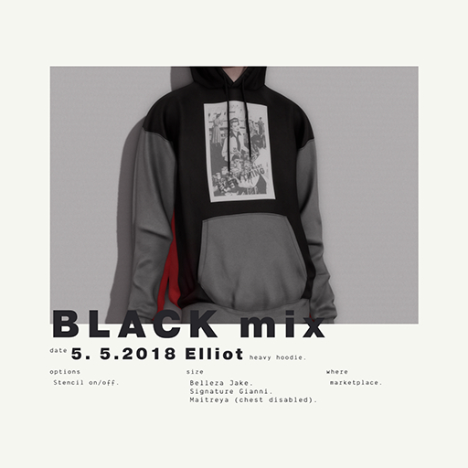 Hiemal - Elliot Heavy Hoodie Black Mix