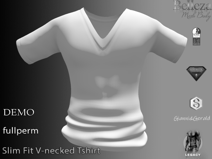 Slim Fit  V-necked Tshirt  DEMO