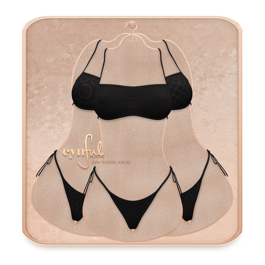 Cynful Sun Kissed Bikini - Black [Maitreya Lara, Belleza Freya, Slink (HG), Legacy, (+Perky), Kupra