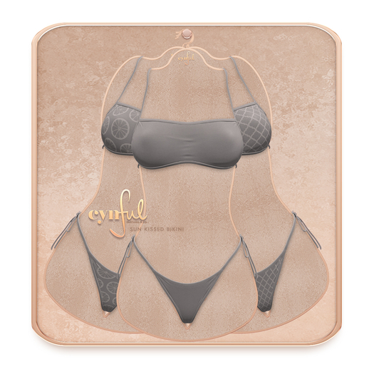 Cynful Sun Kissed Bikini - Grey  (Check description for included sizes)