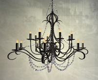 *DI* CRYSTALS & CANDLES LAMP BLACK OPAC BOX