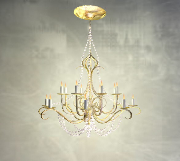 *DI* CRYSTALS & CANDLES LAMP GOLD BOX