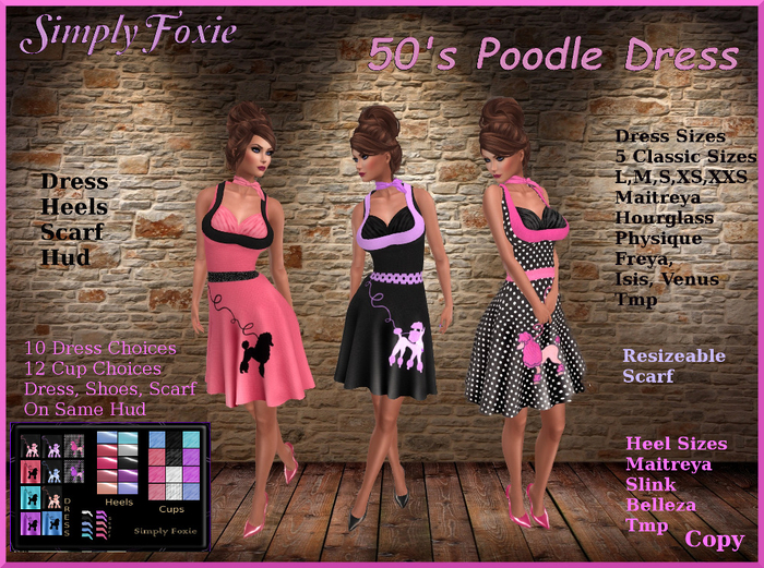 50's Poodle Dress Outfit With Hud (Boxed)