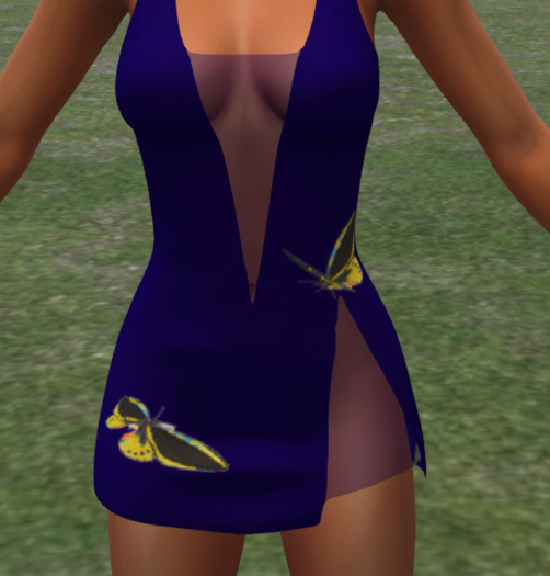 Dress Butterfly Blue Animated